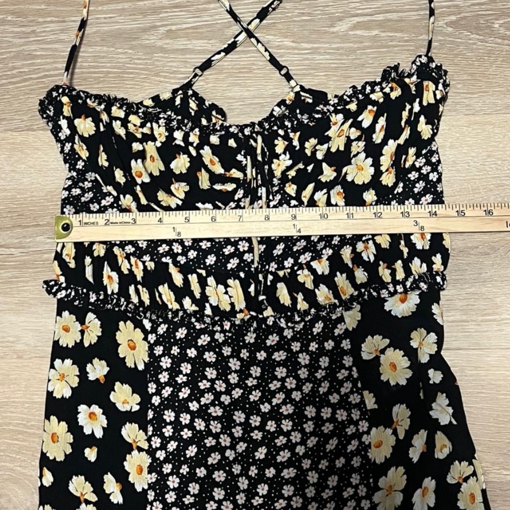 Free People Tigerlily Floral Midi Dress Black Ditsy Print Boho Style Sz Medium - Picture 8 of 10